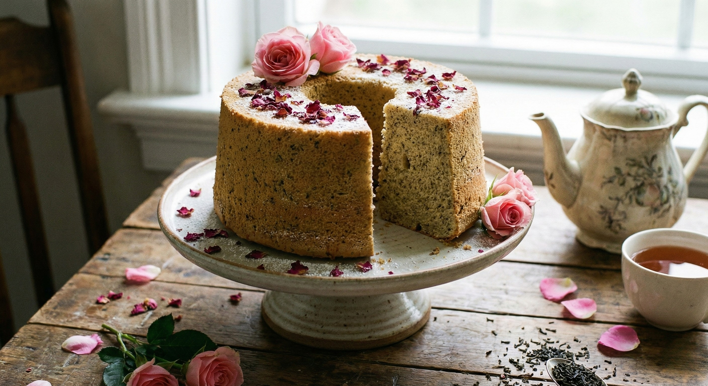 伯爵茶玫瑰戚風